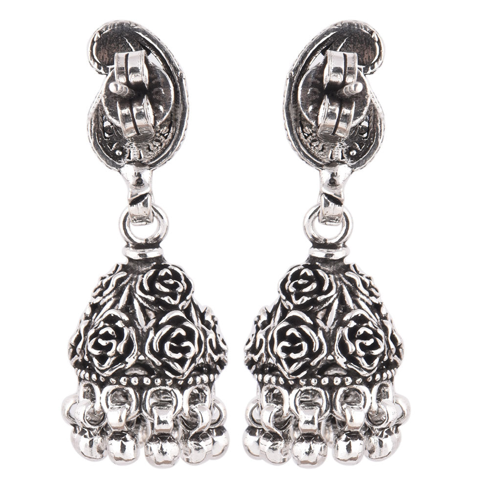 jhumki earrings with paisley curve crafted in 925 sterling silver
