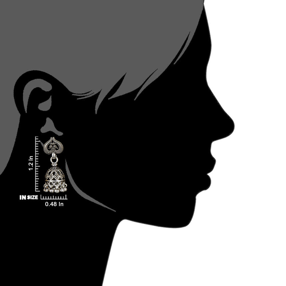 elegant leaf-like lines jhumki earrings suitable for kurta or dresses