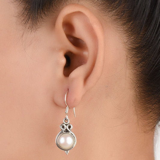 Moonstone Moon Earrings handcrafted in 92.5 Sterling Silver with subtle Moonstone Moon details capturing quiet heritage
