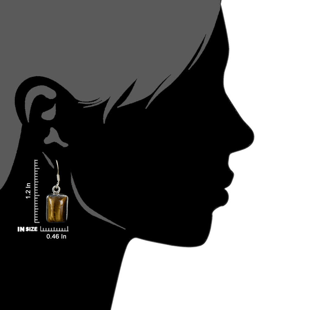 Side view of the artisan made Square Earrings revealing the texture and light play