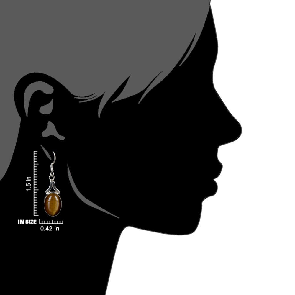 Side view of the artisan made Oval Dangle Earrings revealing the texture and light play