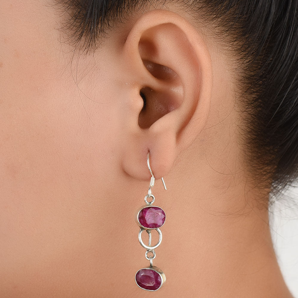 Pink Tourmaline Dangle Earrings handcrafted in 92.5 Sterling Silver with subtle Pink Tourmaline details capturing quiet heritage