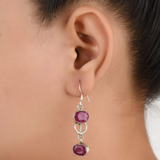Pink Tourmaline Dangle Earrings handcrafted in 92.5 Sterling Silver with subtle Pink Tourmaline details capturing quiet heritage