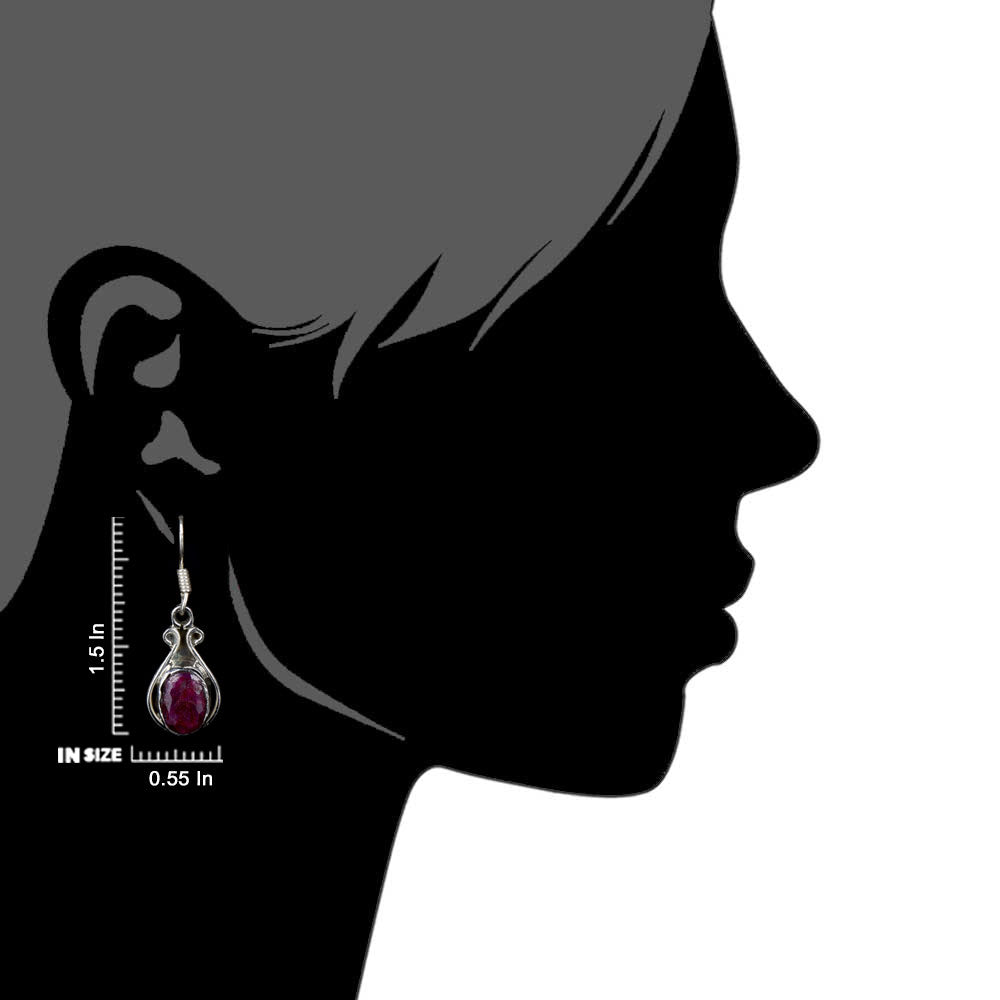 Pair of handcrafted 92.5 Sterling Silver earrings with Pink Tourmaline