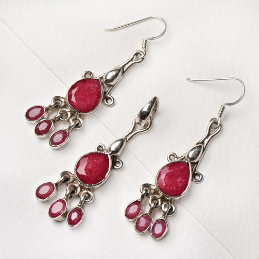Front view of Pink Tourmaline Earrings in 92.5 Sterling Silver