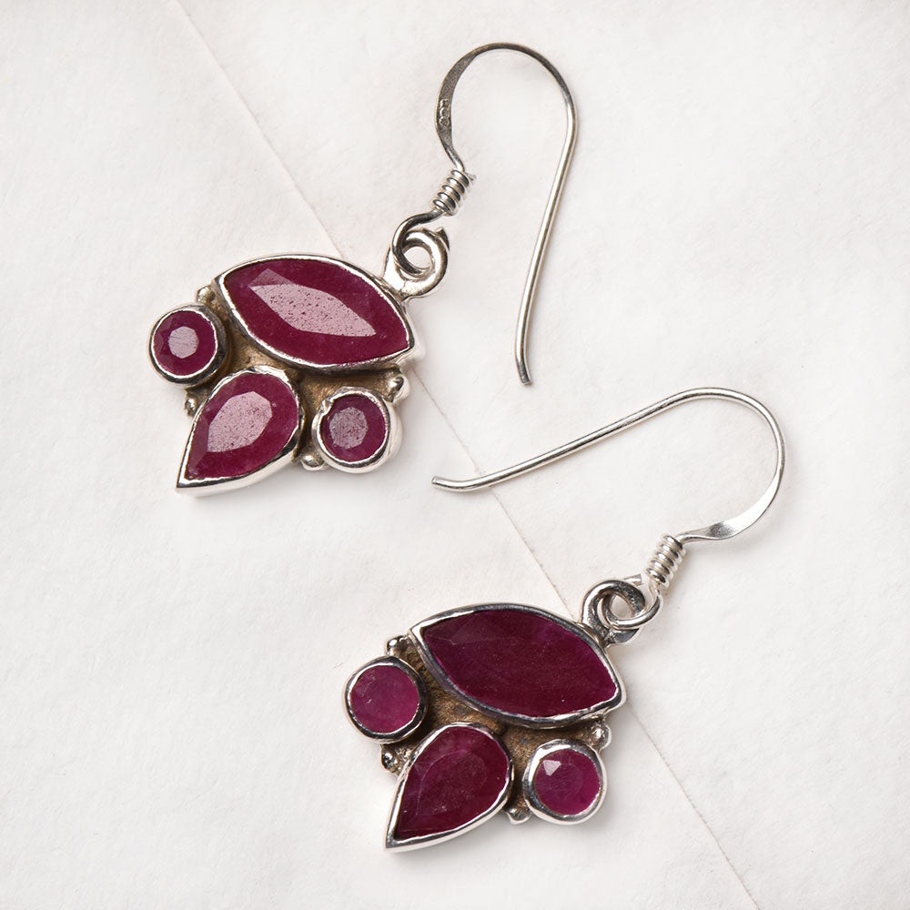 Side view of Pink Tourmaline Stud Earrings, showing oval design in 92.5 Sterling Silver