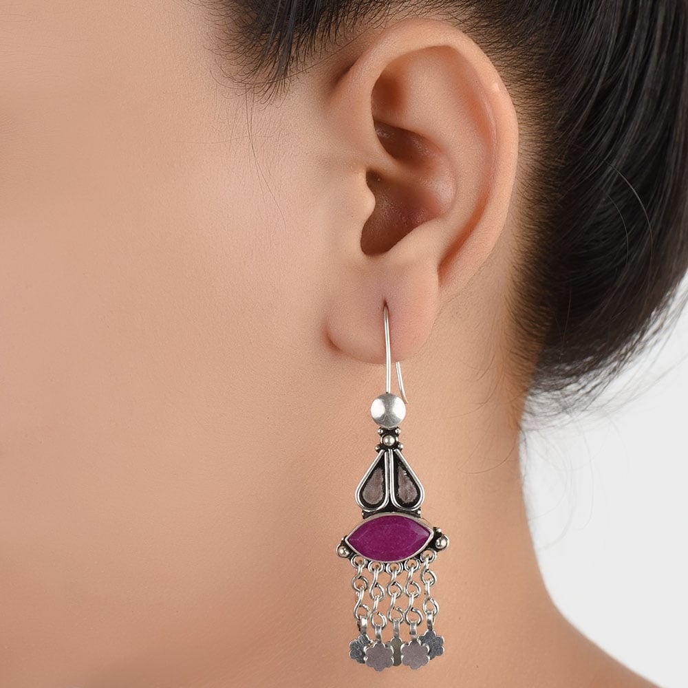 Front view of Fashionable Cocktail Chandelier Earrings in 92.5 Sterling Silver