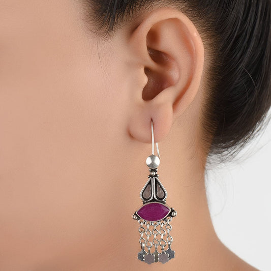 Front view of Fashionable Cocktail Chandelier Earrings in 92.5 Sterling Silver