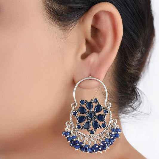 Tanzanite inspired dangle earrings crafted in 925 sterling silver