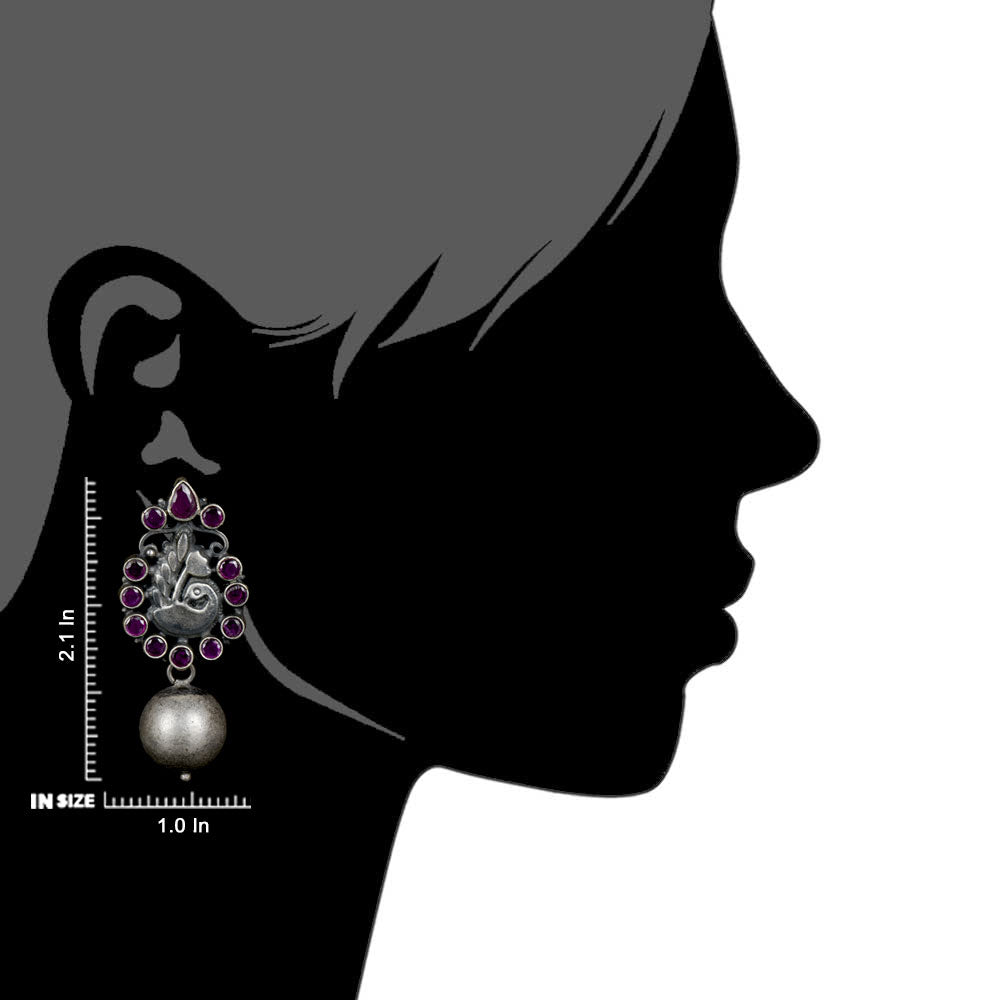 Elegant pink tourmaline peacock stud earrings in sterling silver