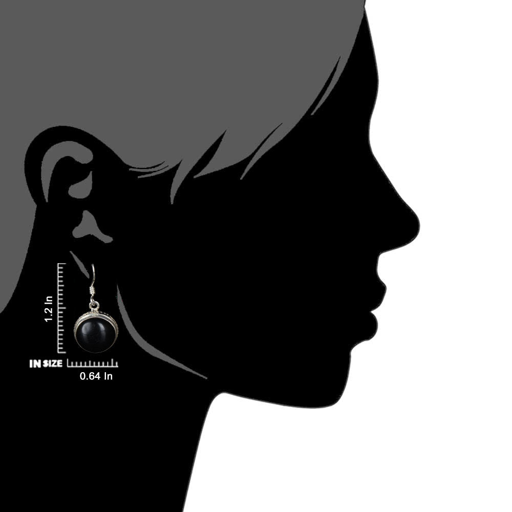 Earring clasp of Noir Onyx earrings in 92.5 Sterling Silver