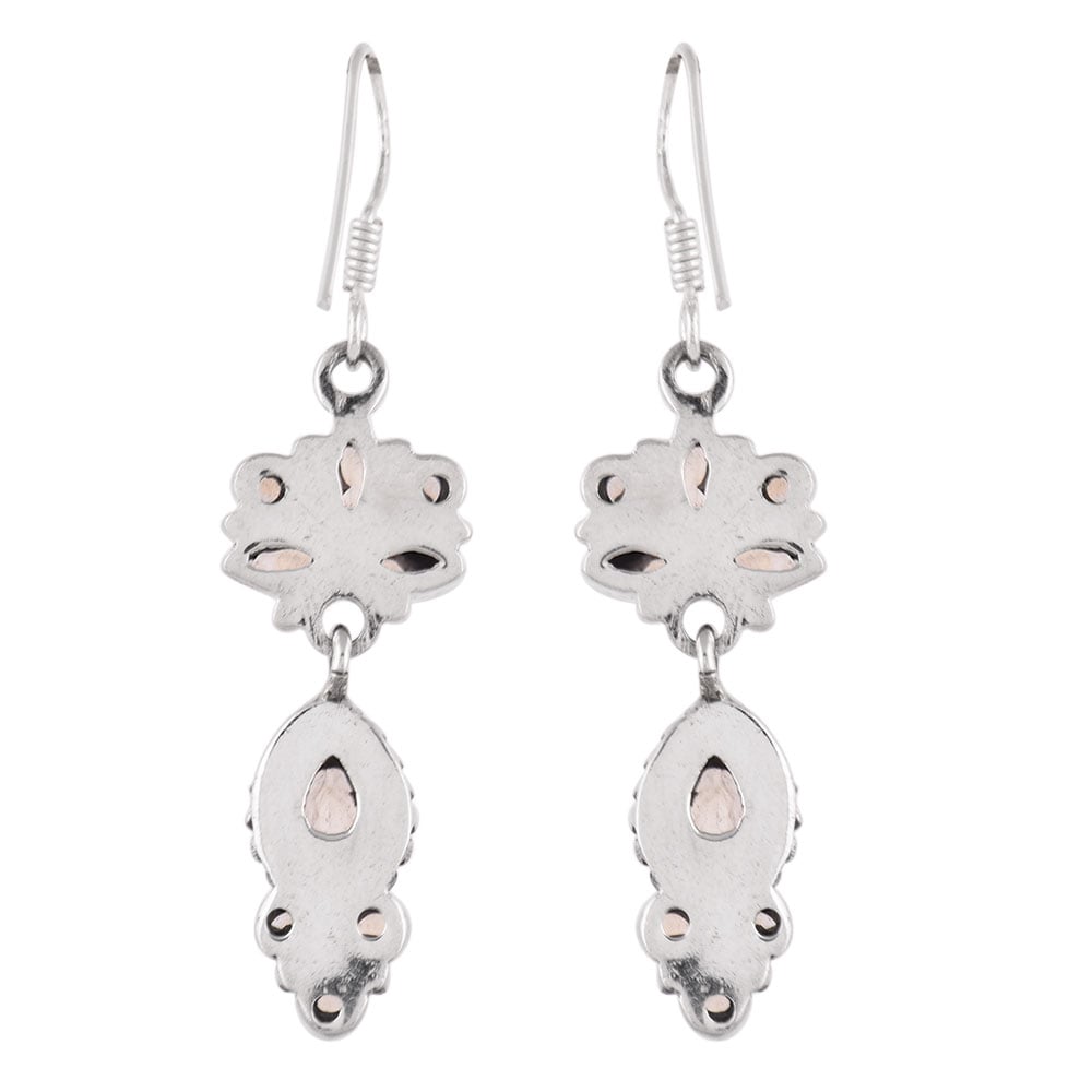 Close up of Citrine Leaf stone set in sterling silver dangle