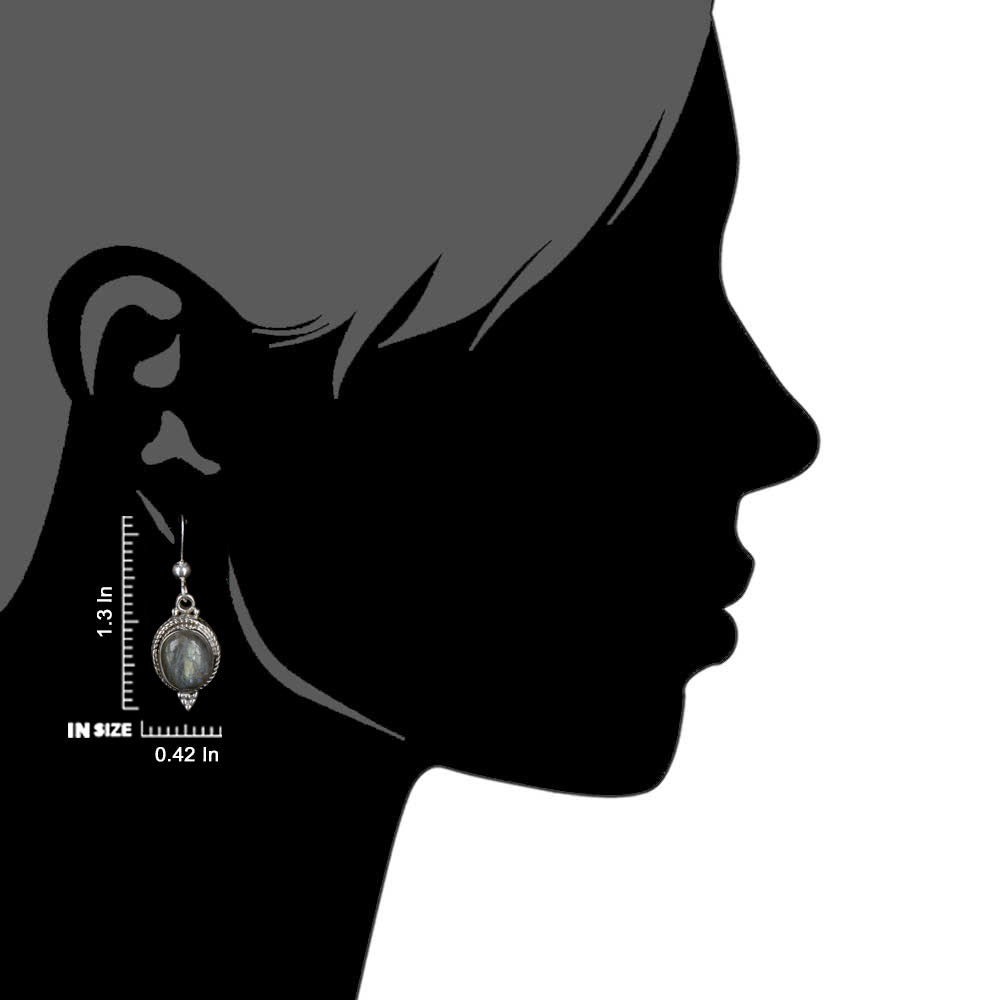 Overhead view of Dhoop Citrine earrings in 92.5 Sterling Silver