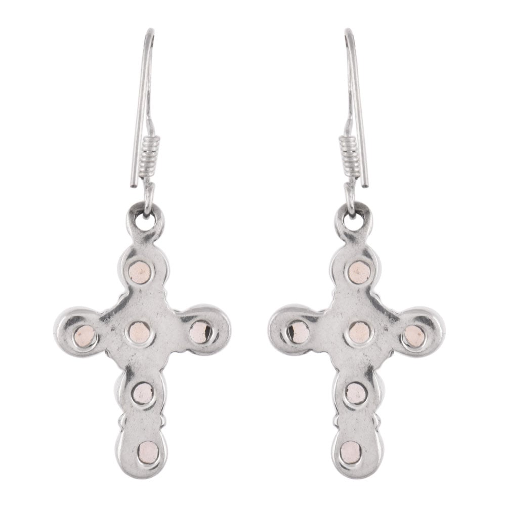 Close up of Neel Lapis earrings in 92.5 Sterling Silver