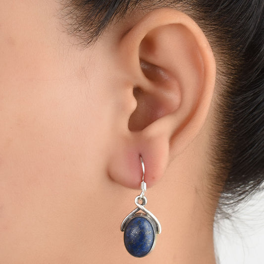 Earring clasp of Aabha Quartz earrings in 92.5 Sterling Silver