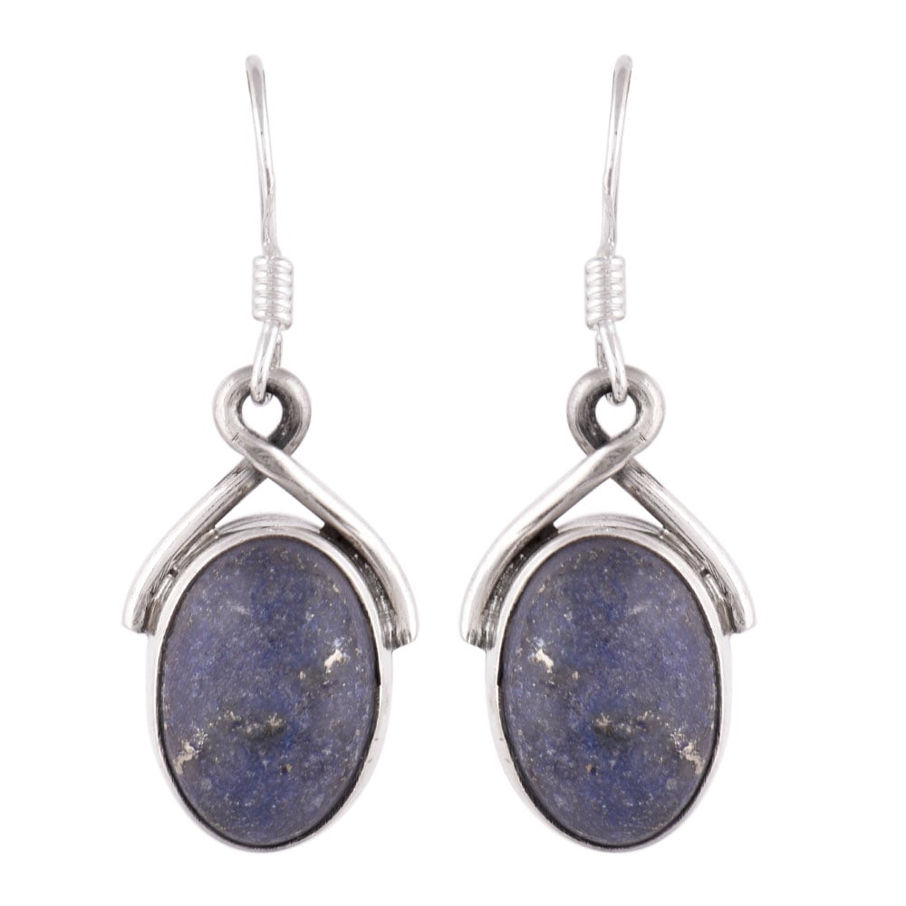 Close up of Aabha Quartz earrings in 92.5 Sterling Silver