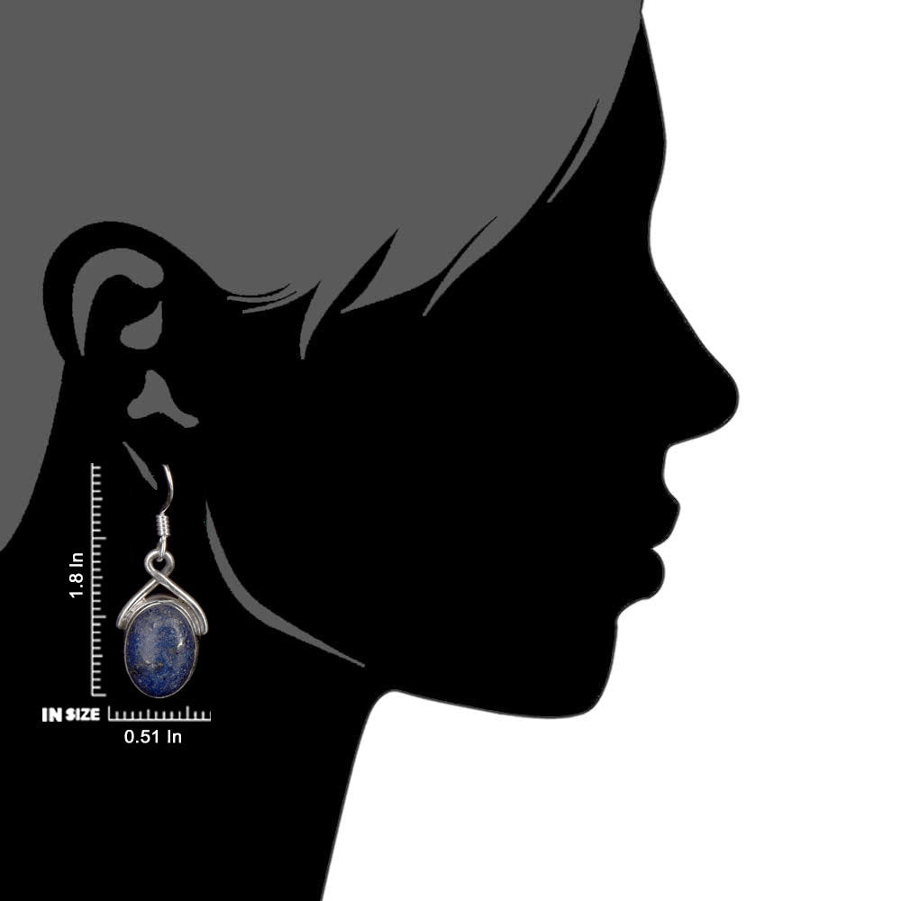 Overhead view of Aabha Quartz earrings in 92.5 Sterling Silver