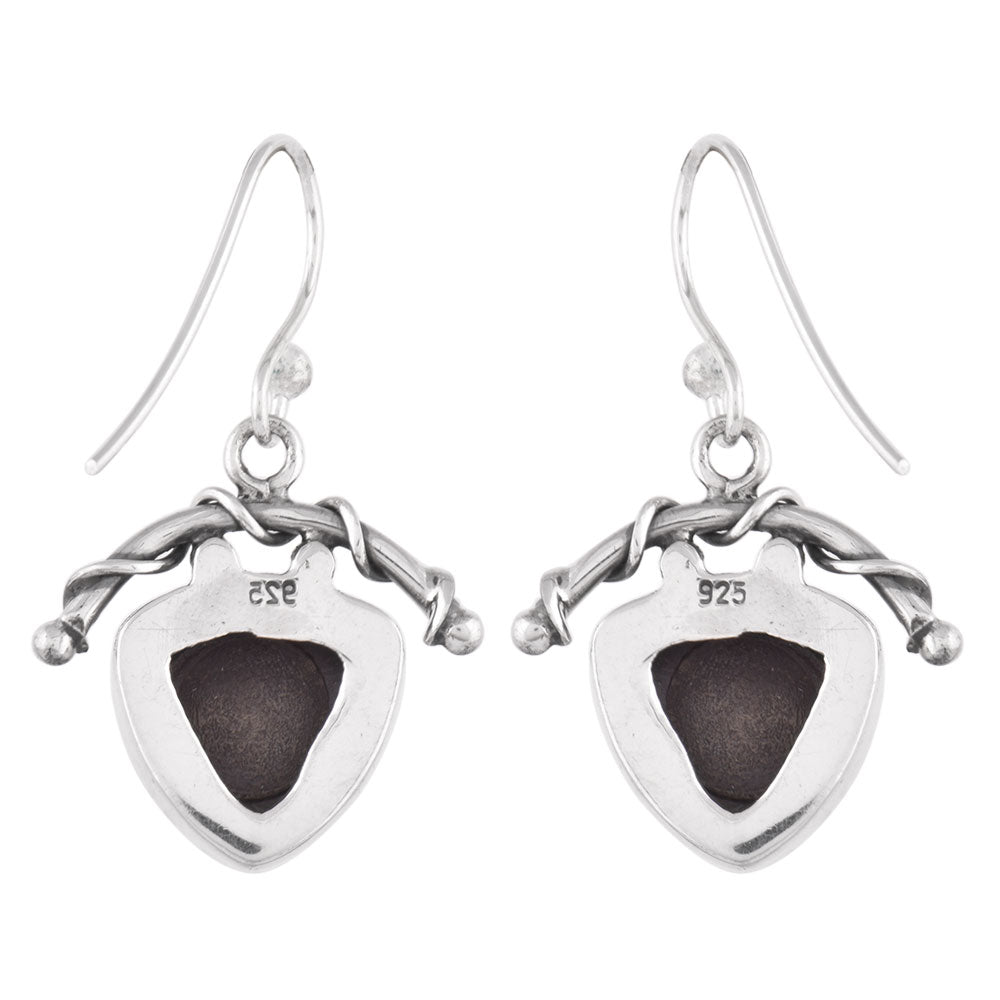 Overhead view of Aabha Quartz earrings in 92.5 Sterling Silver