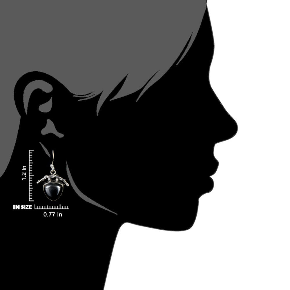 Side view of Aabha Quartz earrings in 92.5 Sterling Silver