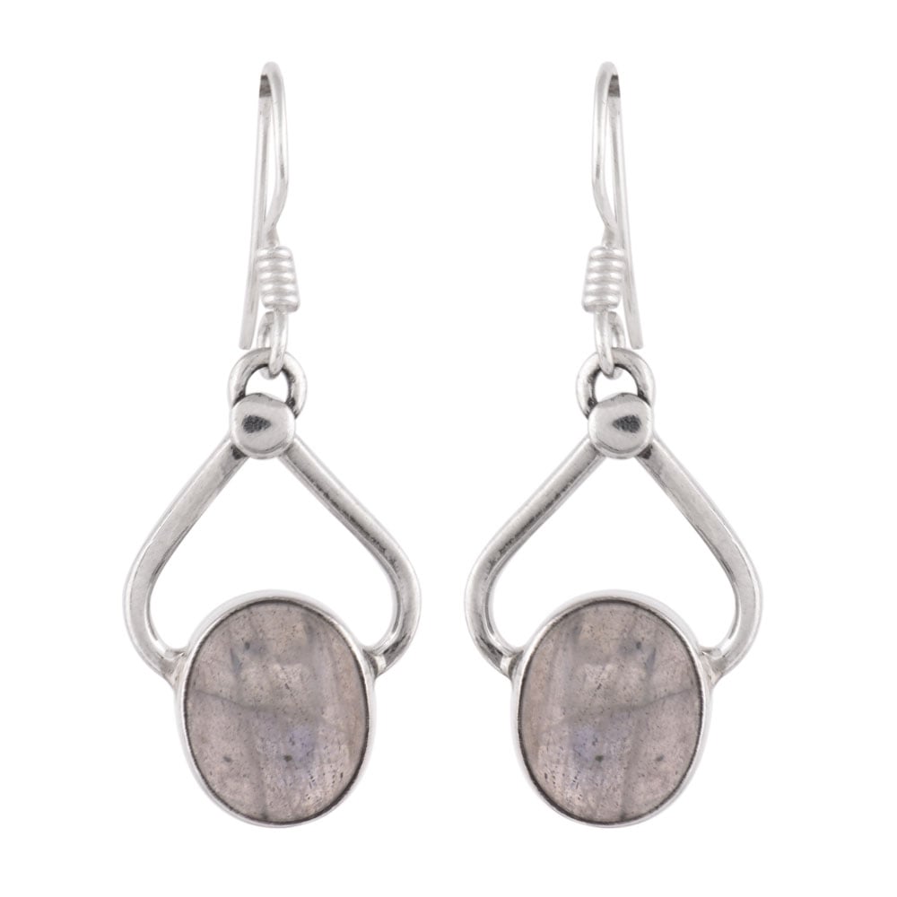 Earring clasp of Moonchild Moonstone earrings in 92.5 Sterling Silver