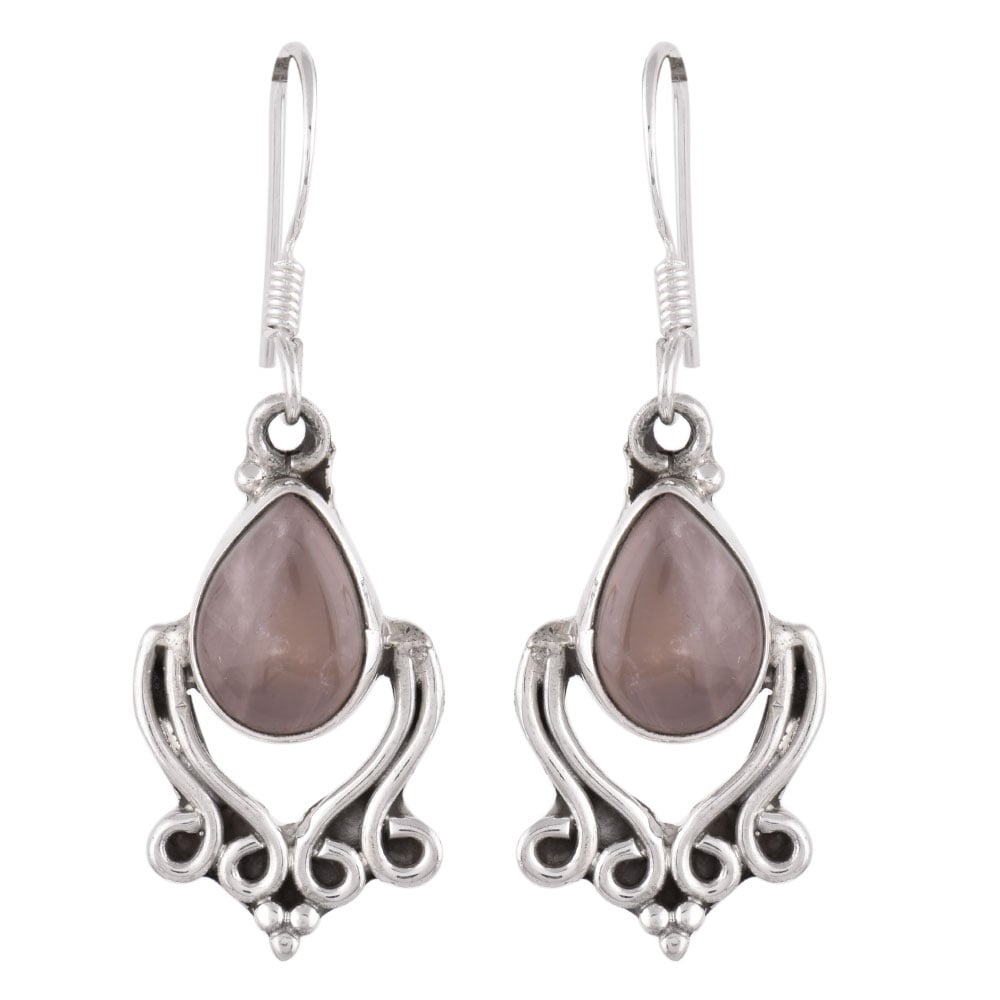 Side view of Moonchild Aquamarine earrings in 92.5 Sterling Silver