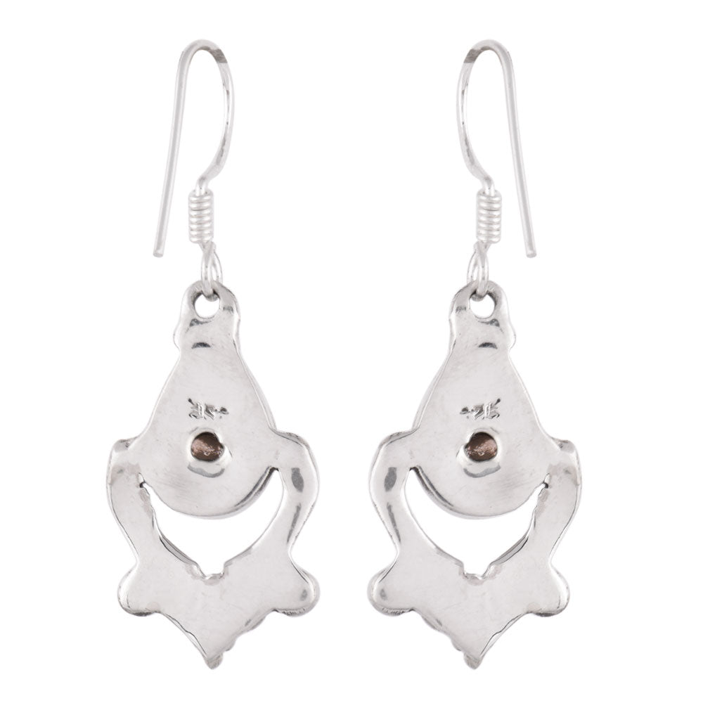 Close up of Moonchild Aquamarine earrings in 92.5 Sterling Silver