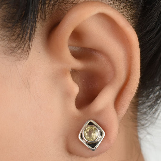 Earring clasp of Moonchild Garnet earrings in 92.5 Sterling Silver