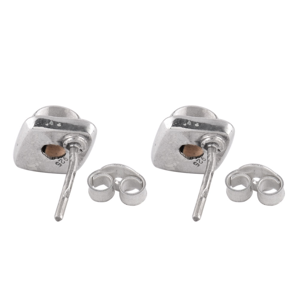 Texture of silver of Moonchild Garnet earrings in 92.5 Sterling Silver