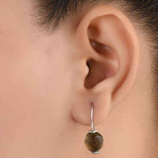 Profile of Dhoop Citrine earrings in 92.5 Sterling Silver