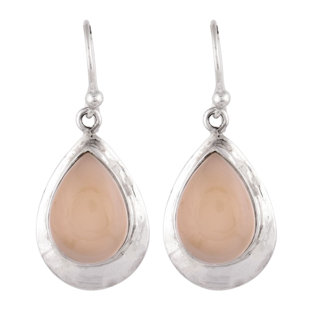 Angled view of Reet earrings in 92.5 Sterling Silver