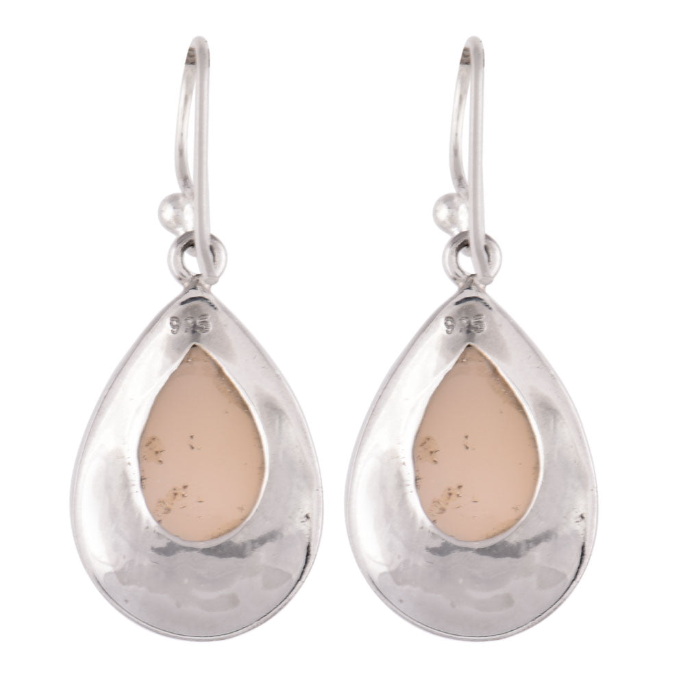 Overhead view of Reet earrings in 92.5 Sterling Silver