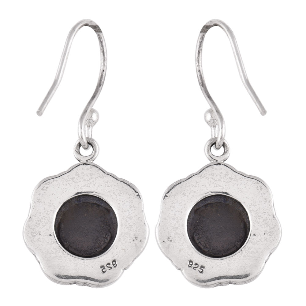 Side view of Banjara Lapis earrings in 92.5 Sterling Silver