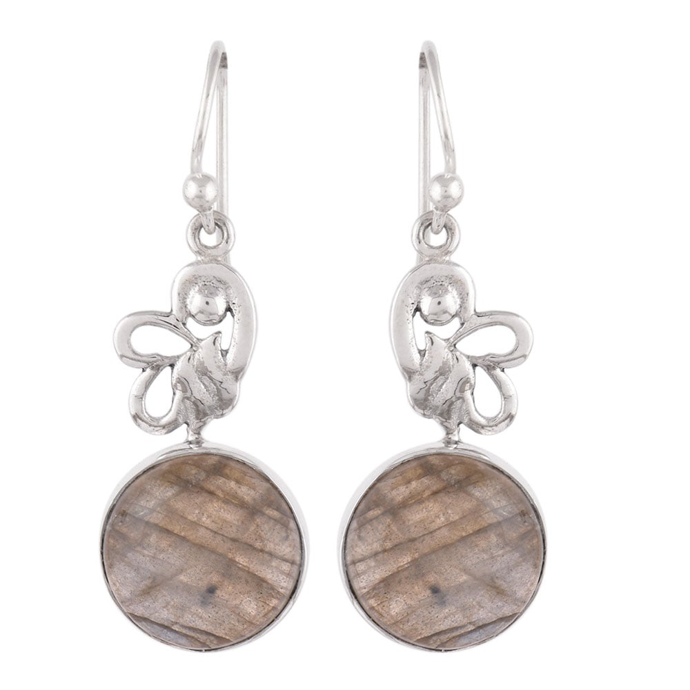 Side view of Gul Jade earrings in 92.5 Sterling Silver