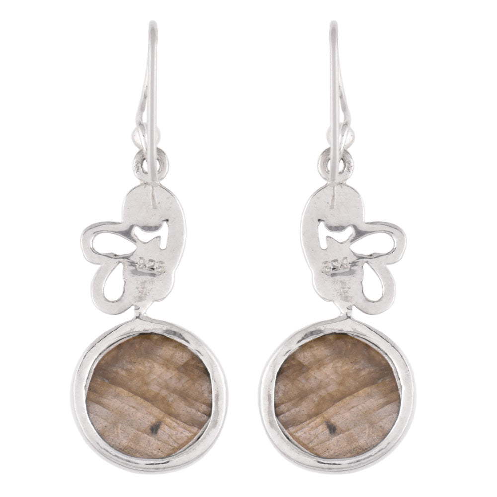 Profile of Gul Jade earrings in 92.5 Sterling Silver