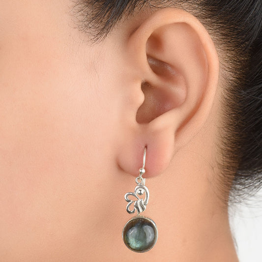 Close up of Gul earrings in 92.5 Sterling Silver