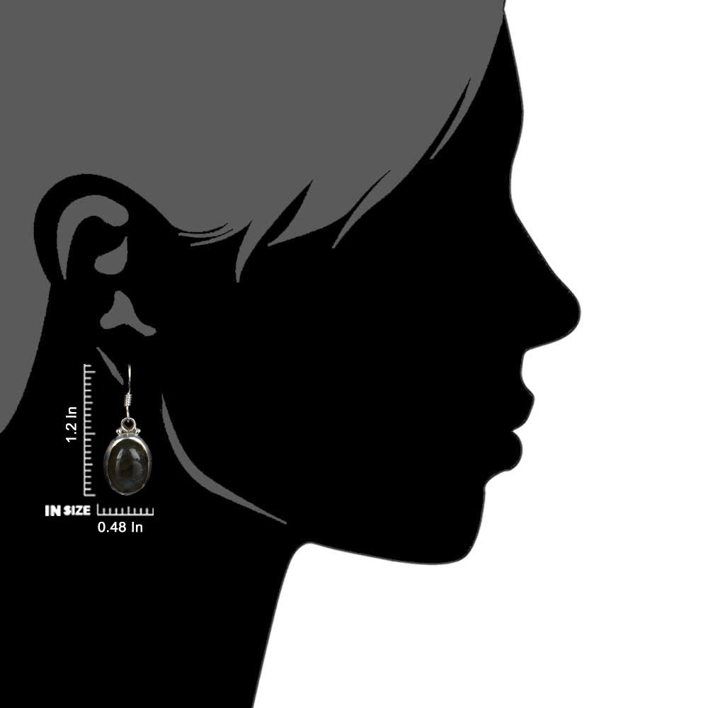 Angled view of Reet earrings in 92.5 Sterling Silver