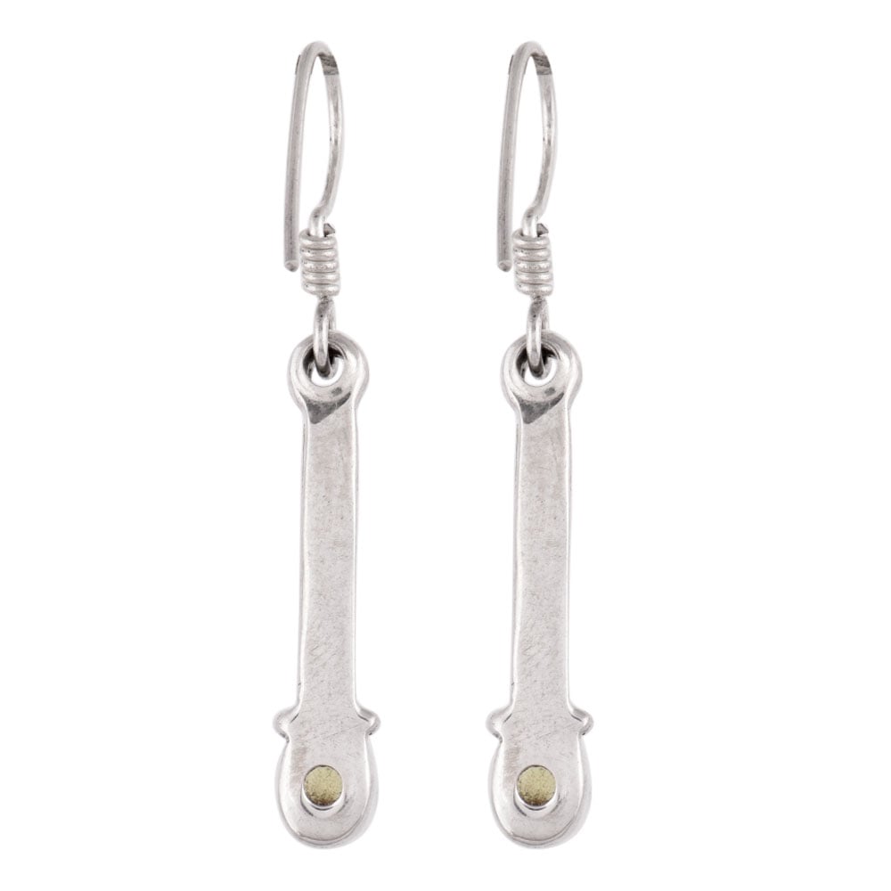 Front view of Hari Peridot earrings in 92.5 Sterling Silver