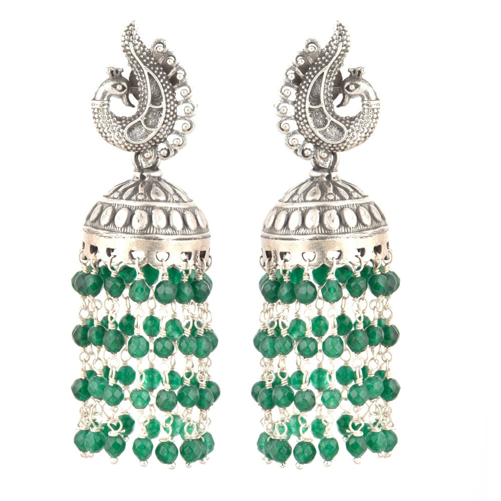 Side profile showing the handcrafted chaandni motif and green onyx detail