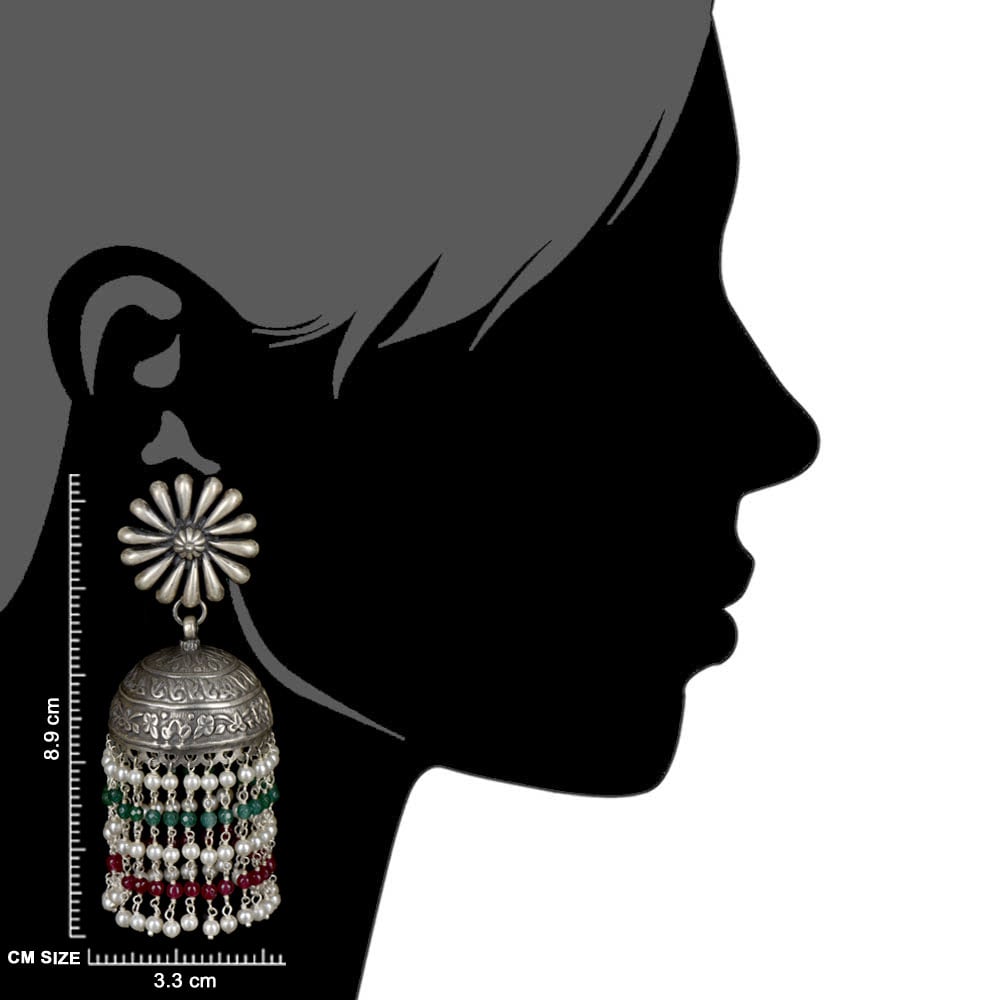 Chaandni design jhumki with 92.5 Sterling Silver shine