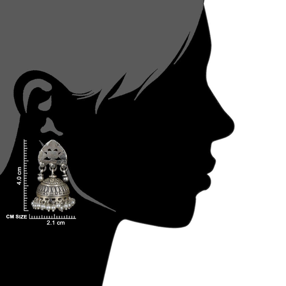 Artisanal finish on Abstract Stud Design 92.5 Sterling Silver earrings