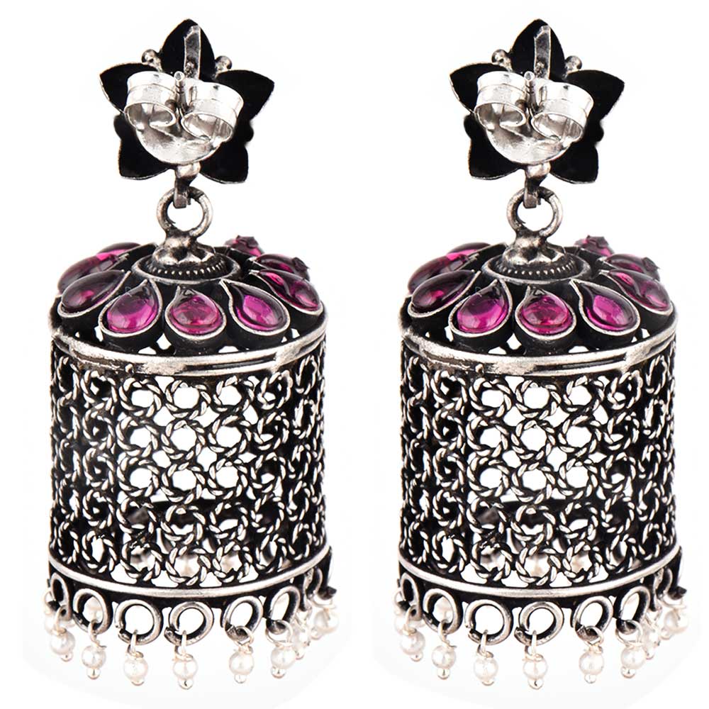 Side angle showing Amethyst Floral shape and texture