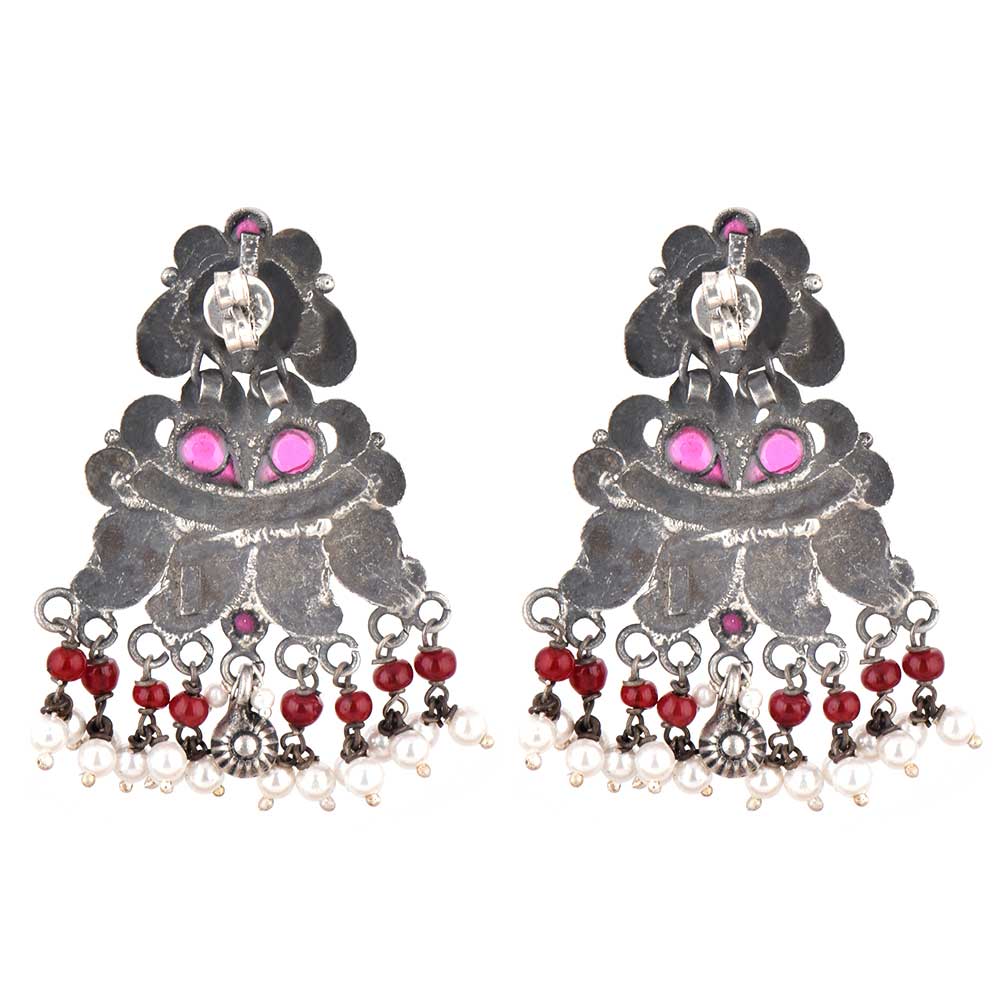 Side angle showing Jade & Garnet shape and texture