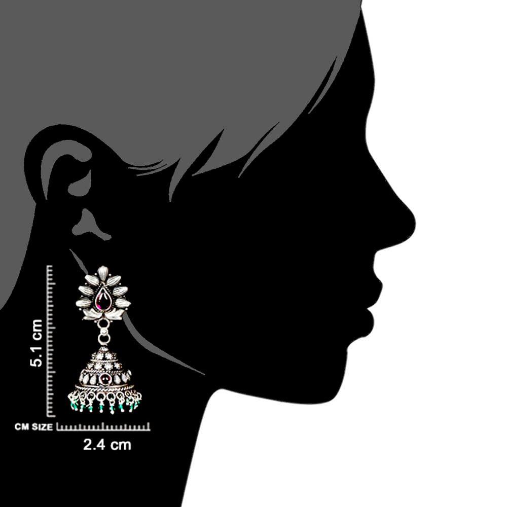 Artisanal finish on Amethyst & Peridot 92.5 Sterling Silver earrings