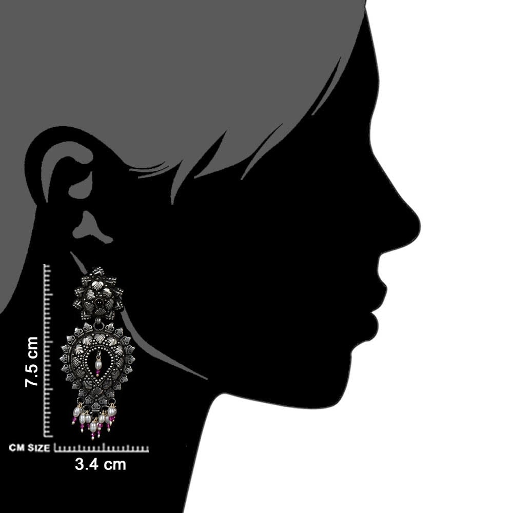 Floral design sapphire with 92.5 Sterling Silver shine