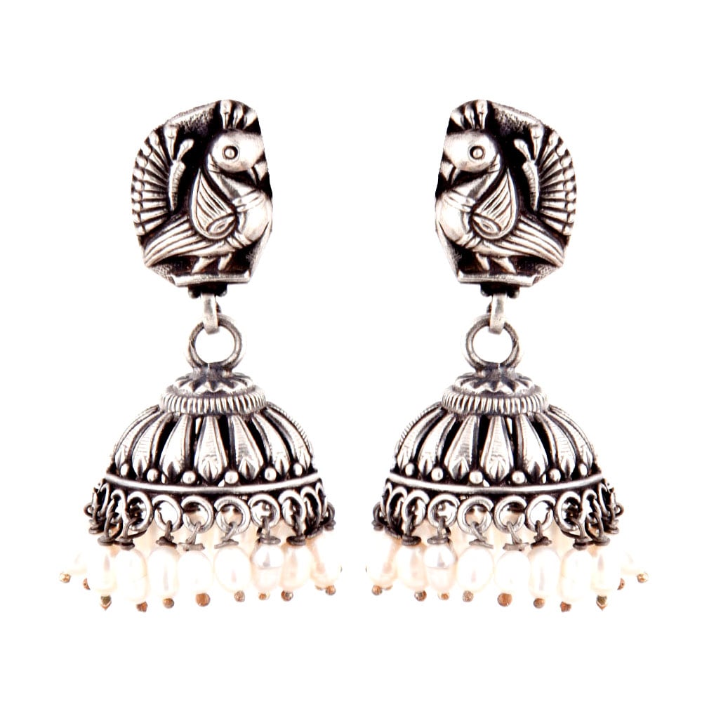 Handcrafted jhumki earrings with Pearl