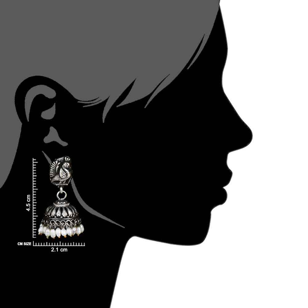 Rajasthan inspired jhumki earrings with Pearl