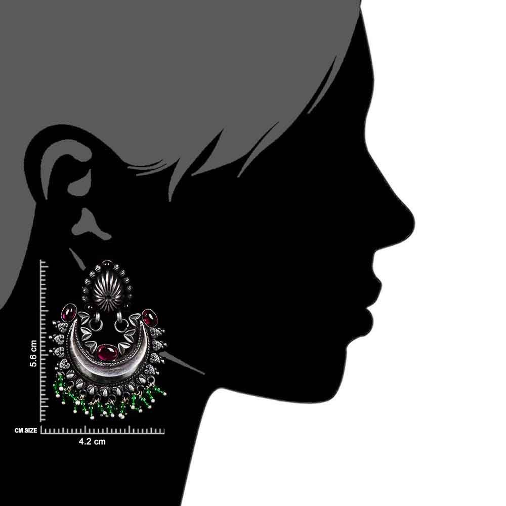 Rajasthan inspired earrings in 92.5 Sterling Silver