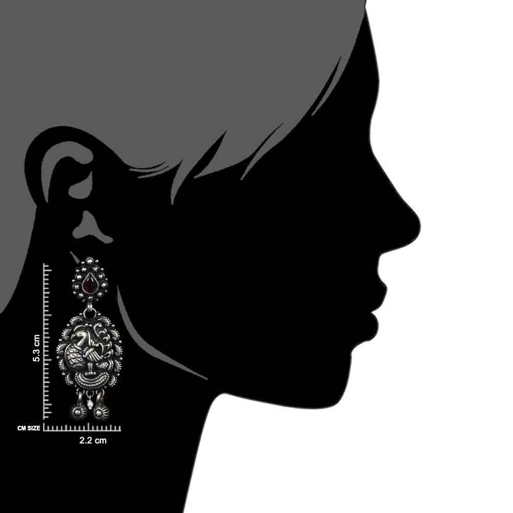 Rajasthan inspired peacock earrings with Amethyst