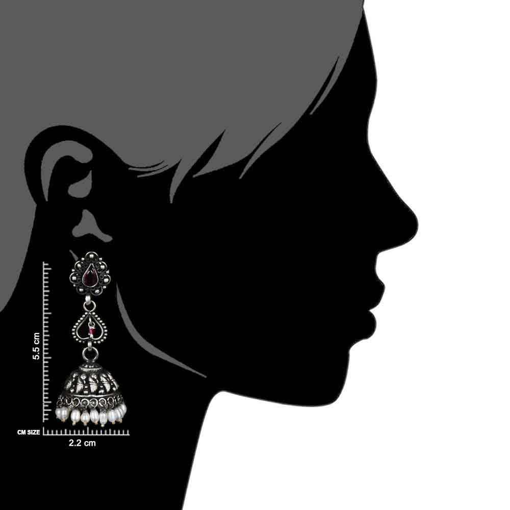 Rajasthan inspired jhumki earrings with Jade & Pearl