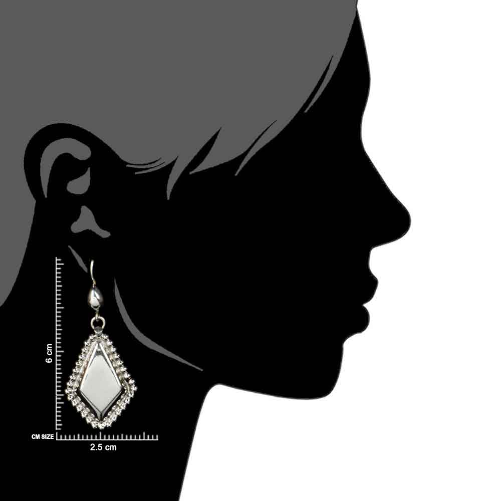 Close up of handcrafted detailed pattern set in 92.5 Sterling Silver